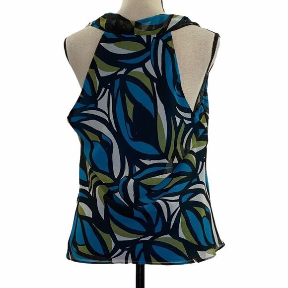 WORTHINGTON Abstract Sleeveless Tie Bust Blouse 18 - Picture 3 of 9